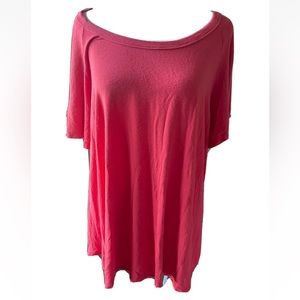 Women’s Size Large Rayon Coral Colored Flowy Stretch Tunic By Honeyme